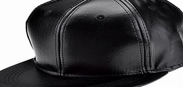 Ayliss Fashion Black Hip-hop Hat PU Leather Baseball Cap
