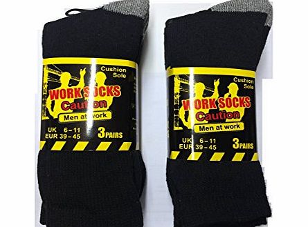 Ayra 6 Pairs Mens Work Socks Re-inforced heel amp; Toe 6-11