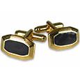 AZ Collection Black Gold Plated Cuff links