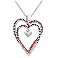 AZ Collection Floating Swarovski Crystal Hearts Necklace