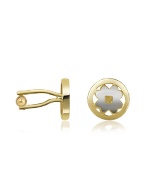 AZ Collection Four-Leaf Clover Gold Plated Cuff Links