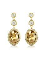AZ Collection Swarovski Crystal Triple Drop Earrings