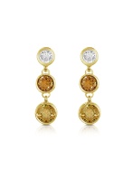 Three-tone Swarovski Crystal Drop Earrings