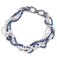AZ Collection White and Blue Pearls Necklace