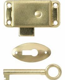 Brass Effect Wardrobe Lock (L)52mm