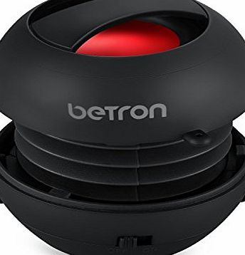 B Betron Pop Up Portable Mini Travel II Capsule Rechargeable 40mm Speaker For Iphone, iPod, Ipad, Tablets and MP3 Players (Red)