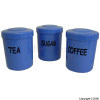 Blue Tea, Sugar and Coffee Canister Set