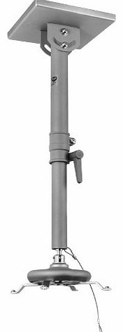 B-Tech BT882 Projector Ceiling Mount with Medium Drop in Silver