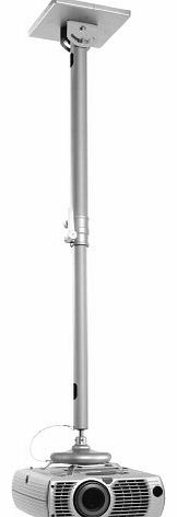 B-Tech BT883 Projector Ceiling Mount with Long Drop in Silver