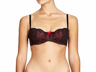 b.tempt`d Black and gold floral lace balconette bra