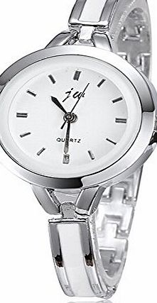 BAAKYEEK Women Ladies Girls Wrist Watches Round Dial Analog Watch Bracelets Silver
