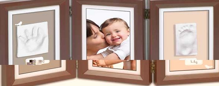 Baby Art Double Print Frame - Brown and Taupe