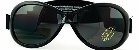 Baby Banz 01R/BL Black Retro Banz 0-2 years Wrap Sunglasses Lens Mirrored Size