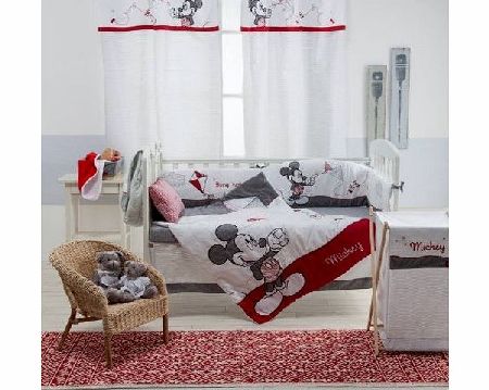 Baby Bedding Design Disney Gray Mickey 4-Piece Crib Bedding Set
