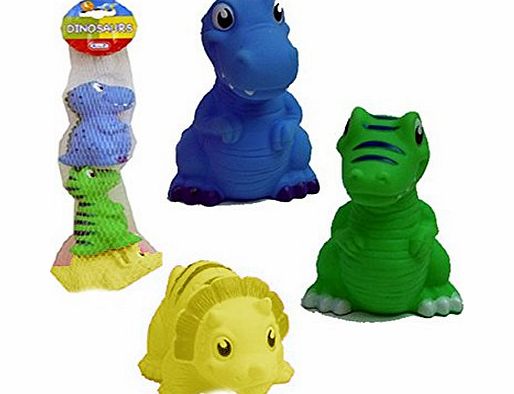 Baby Best Buys Kids Dinosaur Squeaky Bath Toys 3 Pack - Suitable From 12 Months