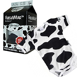 Baby Bodysuit - Cow Print Baby Romper by Freshwear