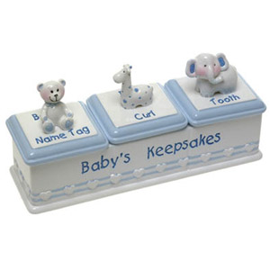 Baby Boy Triple Keepsake Box