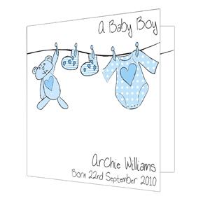 Baby Boy Washing Line Card