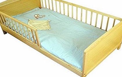Baby Comfort Wooden Junior / Toddler Comfortable Cot Bed 140 x 70cm Only with Raised Edges - PINE