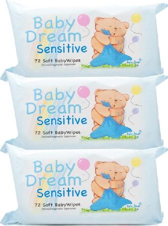 Baby Dream, 2102[^]0098899 Baby Wipes Sensitive - Triple Pack