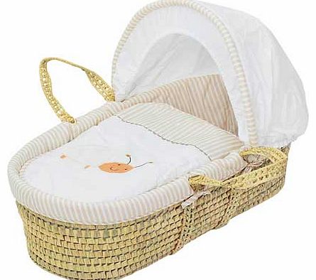 Baby Elegance Palm Moses Basket - Cream