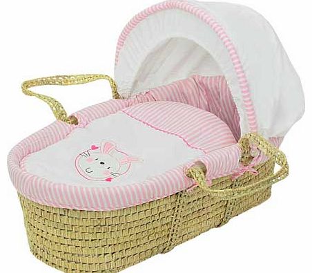 Baby Elegance Palm Moses Basket - Pink