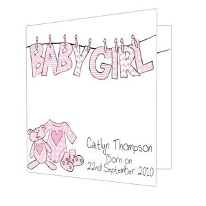 Baby Girl Letter W Line Card