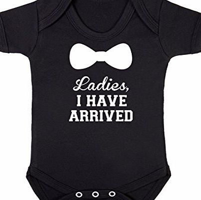 Baby Hustle Ladies I Have Arrived Baby Boy Girl Unisex Short Sleeve Bodysuit (Black, 0-3m)