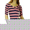 Baby Phat Stripe V-Neck Banded Top (Strawberry)