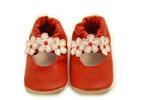 Baby products Red and White Flower T-Bar Shoo Shoos (Ages 0-6