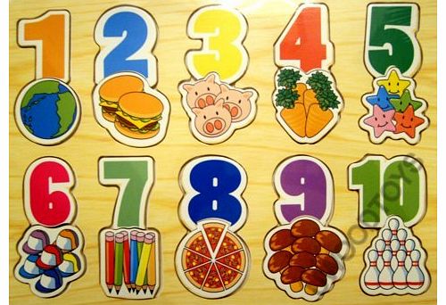 Educational Wooden Toys : Number flat puzzle 24 months +