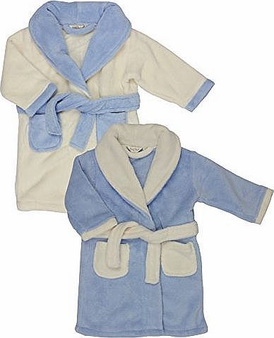 Baby Boys Fleece Pocket Dressing Gown by Baby Town - 18-23 Months Cream
