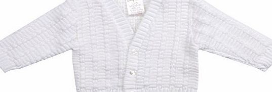 BABYTOWN Baby Boys Cable Knit Cardigan Knitted All White Plain Newborn-3 Months