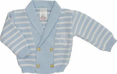 BABY TOWN Smart Baby Boys Nautical Cardigan - Light Blue - 3-6 Months