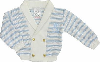 BABY TOWN Smart Baby Boys Nautical Cardigan - White - 0-3 Months