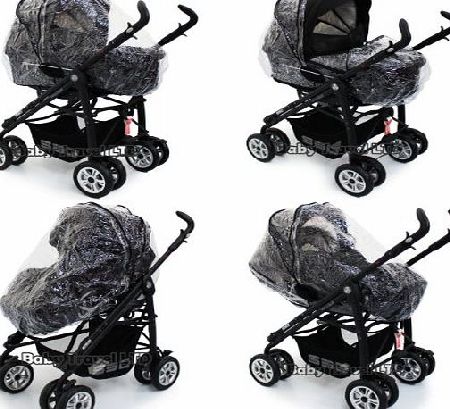 Baby Travel 2 in 1 Pram Pramette Rain Cover Babystyle Lux Convertible Carrycot Raincover (Zipped ZIKO)