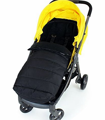 Baby Travel XXL Large Luxury Foot-muff And Liner For Mamas And Papas Armadillo - Black (Black)