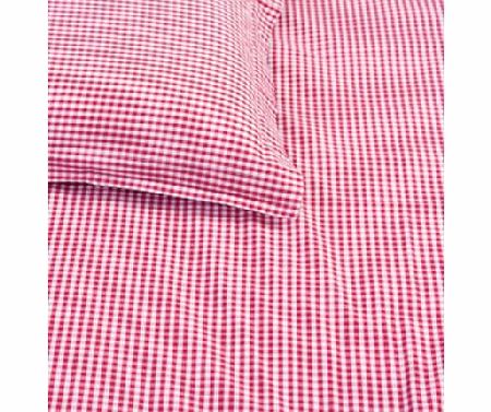 Red Gingham Double Bed Pillows & Duvet Cover