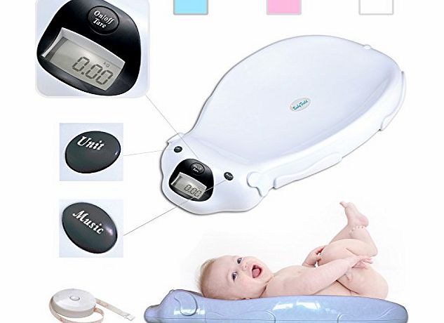 Babyfiled - White Digital Electronic Baby Scale Weighing Scale with Music including batteries Max. 20KG