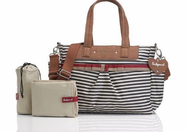 Babymel Cara Tote Navy Stripe Baby Changing Nappy Bag