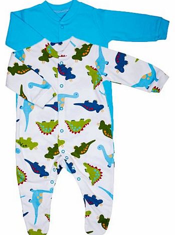 BabySafe Babywear 2Pk Boys Fashion Sleepsuit (Size Newborn) Baby clothes - Great Gift