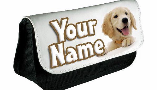 BabySmiles Personalised Golden Retriever Pup Pencil / Make Up Case