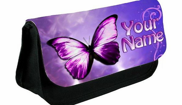 BabySmiles Personalised Purple Butterfly Pencil / Make Up Case