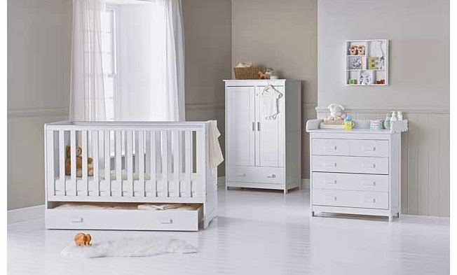 BabyStart Delfina 5 Piece Nursery Set - White