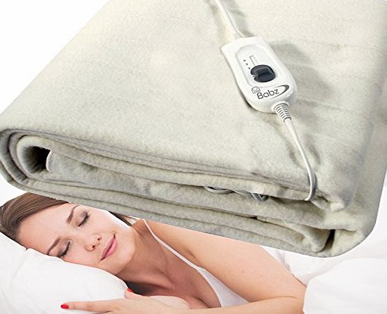 Babz - Double Size 107cm x 120cm Pure Luxury Soft Comfort Washable Warm Electric Heated Underblanket Under Blanket with Single Remote Control and 3 Heat Settings