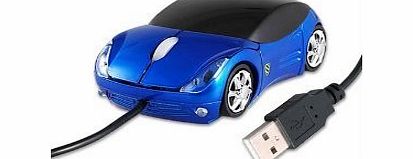 BadBoyz Accessories BadBoyz Premium Extreme Racing Optical PC mouse - Sports Car Shape-BLUE-Ideal Present for the car fanatic