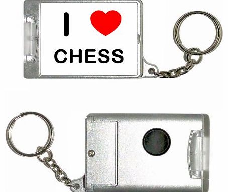 I Love Chess - Plastic Torch Key Ring