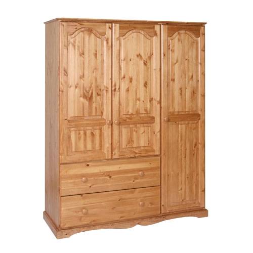 Badger Bedroom Pine Furniture Badger Triple Wardrobe - 2 Drawer
