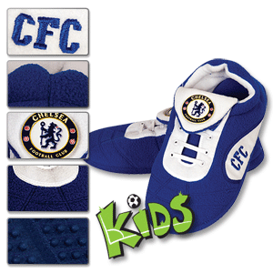 Chelsea Football Boot Slippers Boys - Royal/White