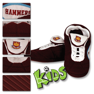 Bafiz West Ham Football Boot Slippers - Boys - Claret/White